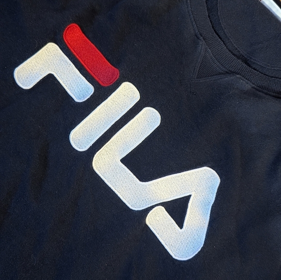 Fila Blue Crewneck Top with Red and White Logo - Picture 2 of 5